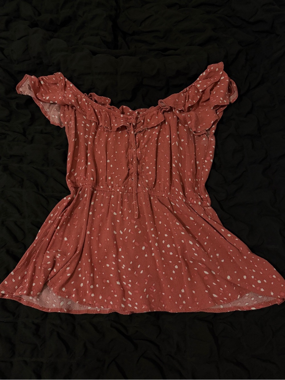 Maurices Rust Pink Off-Shoulder Ruffle Blouse